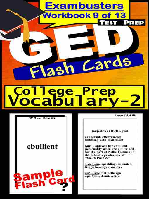 Cover image for GED Test College Prep Vocabulary 2—Exambusters Flashcards—Workbook 9 of 13